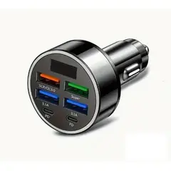 GENERICO - Cargador Rápido Universal para Auto 6 en 1 - 12-24V - USB + Tipo-C