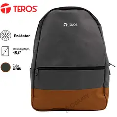 Teros - Mochila TE-ACS9020 poliéster notebook hasta 156 gris + marrón