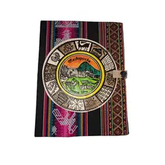 ARANWA - Libreta de Calendario Inca en Tela Repujado en Cuero