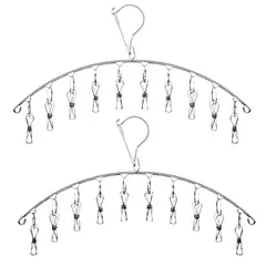 GENERICO - Pack X2 Colgador De Ropa Secador Colgante 10 Ganchos Clips