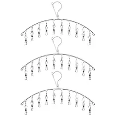 GENERICO - Pack X3 Colgador De Ropa Secador Colgante 10 Ganchos Clips