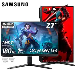 SAMSUNG - Monitor Odyssey G3 LS27DG300ELXPE 27 VA Full HD 180Hz, 1MS