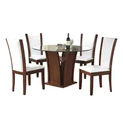 MODELARQ - COMEDOR 4 SILLAS CLAU Blanco