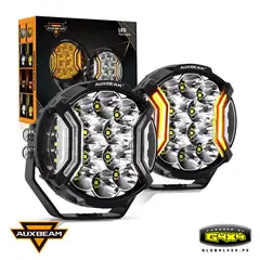 AUXBEAM - 2 FAROS LED 5' 172W 20400LM 3 MODOS LUZ BLANCA DRL AMBAR