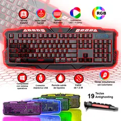 MICRONICS - TECLADO GAMER K701T LED USB LUMIERE