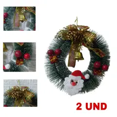 GENERICO - Corona navideña pack 2 und decoración navidad 20 cm