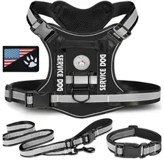 GENERICO - COLLAR Y PECHERA NEGRO TALLA S TÁCTICA REFORZADA PARA PERRO