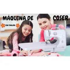 GENERICO - MÁQUINA COSER PORTÁTIL ELÉCTRICA 12 PUNTADAS MÁS TABLERO
