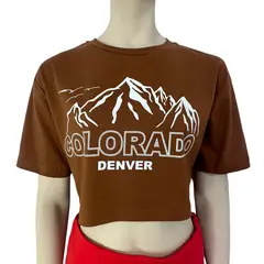 ENGELL - Polo Crop Colorado Marrón