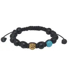 LUCYANA JOYAS Y ACCESORIOS - Pulsera para Hombre con Cuarzo Ónix y Calcedonia - Joyas Lucyana