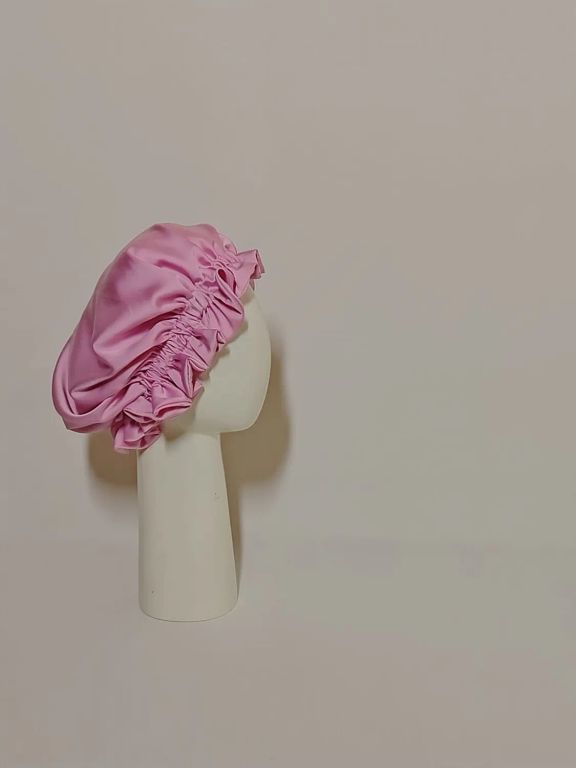 GORRO PARA DORMIR DE SEDA POR LOS DOS LADOS ROSA