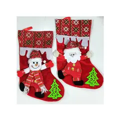GENERICO - Adorno Navidad Calcetin Bota Para Colgar Set x 2 unidades
