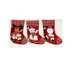 GENERICO - Adorno Navidad Calcetin Bota Para Colgar Set x 3 unidades