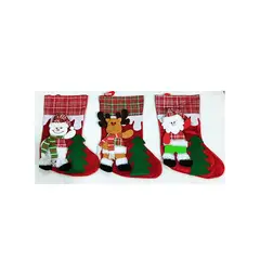 GENERICO - Adorno Navidad Calcetin Bota Para Colgar Set x 3 unidades