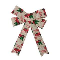 GENERICO - Pack de Lazos Navideños Crema x 3 unidades - Modelo Auto