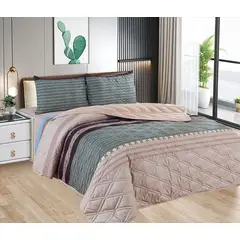 CASATEX - Cubrecama y Juego de sábanas Queen 100% Algodón - 5 Piezas