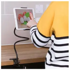 GENERICO - Soporte Brazo Movible 360 para Tablet e iPad Holder Ajustable Negro