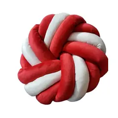 GENERICO - Cojín nudo plano terciopelo rojo y blanco