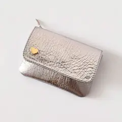 IRISABA - MONEDERO DE CUERO PARA MUJER SERENA PLATEADO
