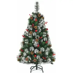 GENERICO - Árbol navideño verde SEMI-COPOSO NEVADO 210M