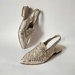 IRISABA - MOCASINES DE CUERO PARA MUJER NAYA ANIMAL PRINT DORADO