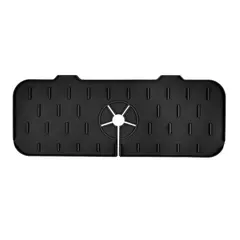 QUE PATAS PET SHOP - Tapete Antisalpicaduras Negro Largo 37 cm