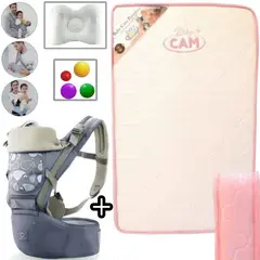CAM - Colchón de bebe pack and play R+ Canguro Ergonómico 3 en 1 P