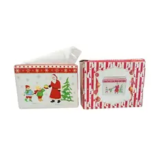 GENERICO - Servilletero Navideño Blanco Papa Noel