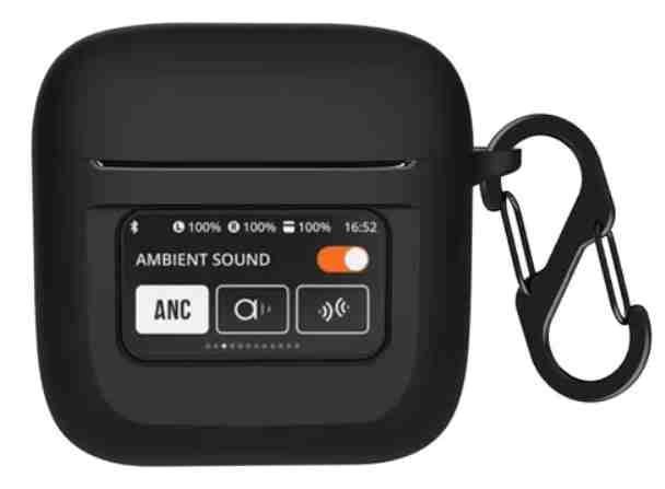 Funda case de silicona para audifonos JBL TOUR PRO 2 color negro