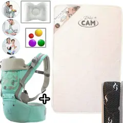 CAM - Colchón de bebe pack and play P+ Canguro Ergonómico 3 en 1 V