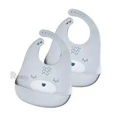 GENERICO - Babero Impermeable con Diseño en Plomo Y+Papel de Regalo