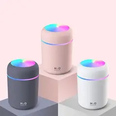 GENERICO - Pequeño humidificador color rosado USB con luces + esencia de 12ml