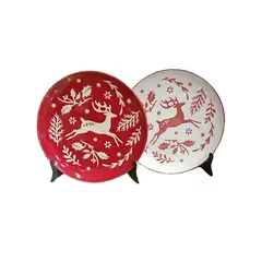 GENERICO - Plato Navideño con Diseño de Reno