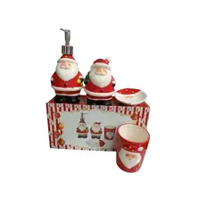 GENERICO - Set de Baño de 4 Piezas Navideño