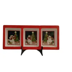 GENERICO - Bandeja salsera Navideña con 3 divisiones