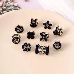 GENERICO - Set de 10 Pines Cute de Acero Inoxidable