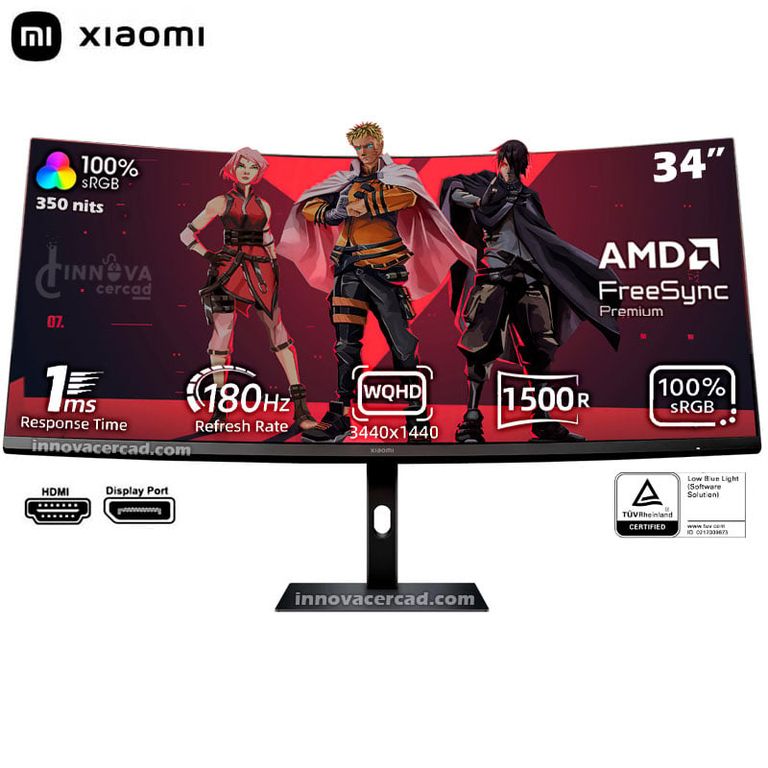 Monitor Curvo Gaming G34WQi de 34 WQHD 3440x1440 180Hz 1ms