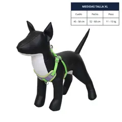GENERICO - ARNÉS TALLA XL MORADO Y VERDE REFLECTANTE PARA PERROS