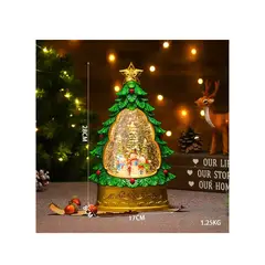 GENERICO - LAMPARA Y ADORNO DE ARBOL NAVIDEÑO CON MUÑECO DE NIEVE MUSICAL