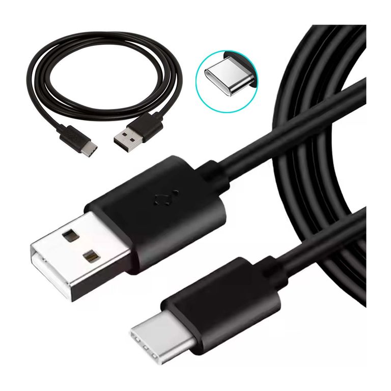 CABLE DE CARGADOR TIPO-C A USB 1M CELULAR PC LAPTOP NEGRO