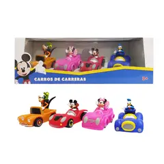 MICKEY MOUSE - SET DE VEHÍCULOS RODADA LIBRE DE MICKEY MINNIE DONALD Y GOOFY