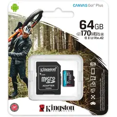 KINGSTON - MEMORIA MICRO SD DE 64GB GO PLUS 170MBS