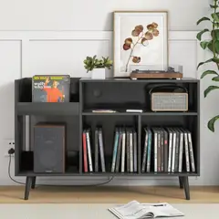 GENERICO - Mueble Estante Tocadisco Arath Negro Petrox Home