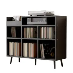 GENERICO - Mueble Estante Tocadisco Barry Negro Petrox Home