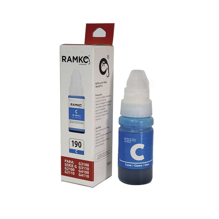 TINTA COMPATIBLE CANON GI-190 CYAN