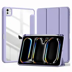 GENERICO - Funda Smart Case para iPad Pro 11 M4 (2024) - LAVANDA C/TRANSPARENTE