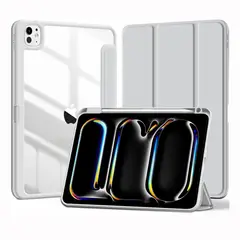 GENERICO - Funda Smart Case para iPad Pro 11 M4 (2024) - GRIS C/TRANSPARENTE