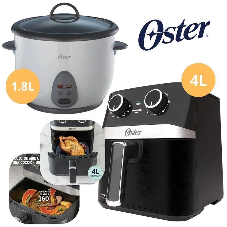 COMBO FREIDORA DE AIRE 4L MANUAL+ OLLA ARROCERA 1.8 Lts