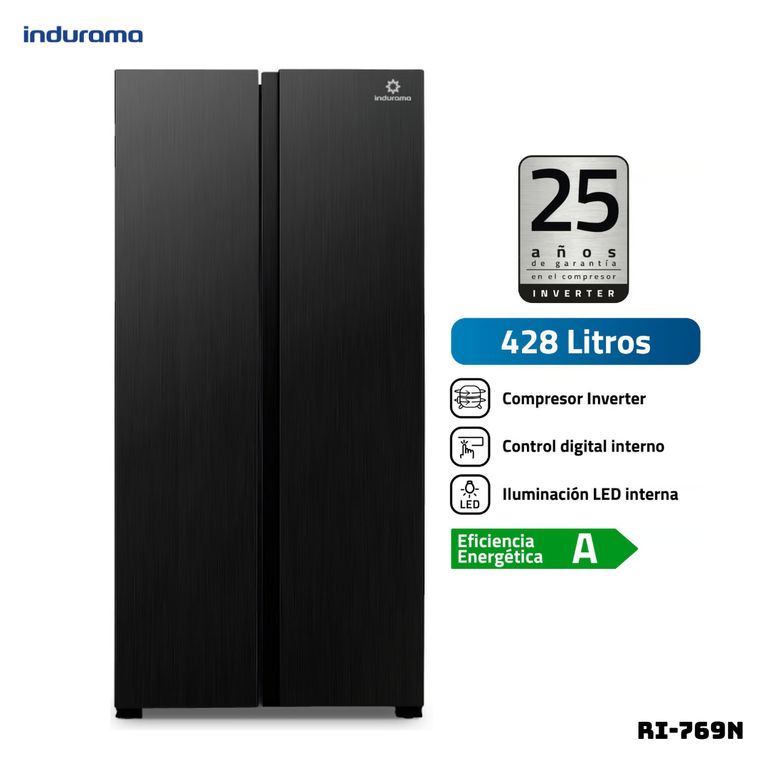 REFRIGERADORA 428 L SIDE BY SIDE NEGRO - RI-769N