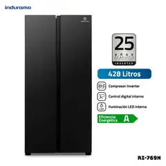 INDURAMA - REFRIGERADORA 428 L SIDE BY SIDE NEGRO - RI-769N